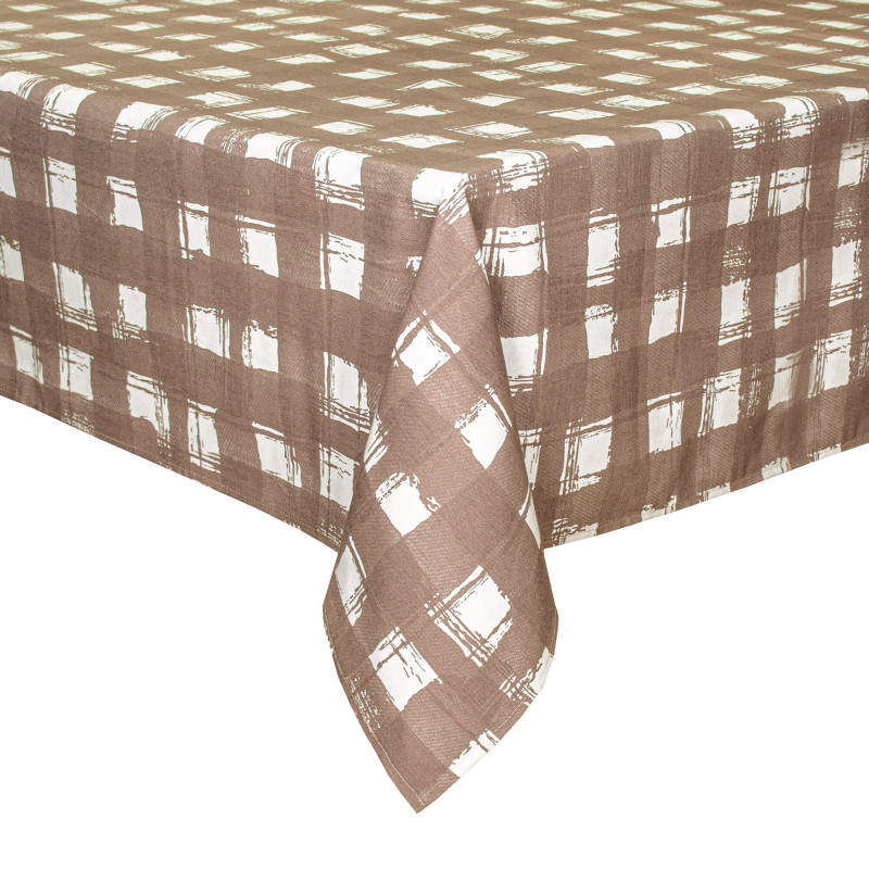 Скатертина Home Line "Клітинка" (сіро-коричневий) 120х150 183211