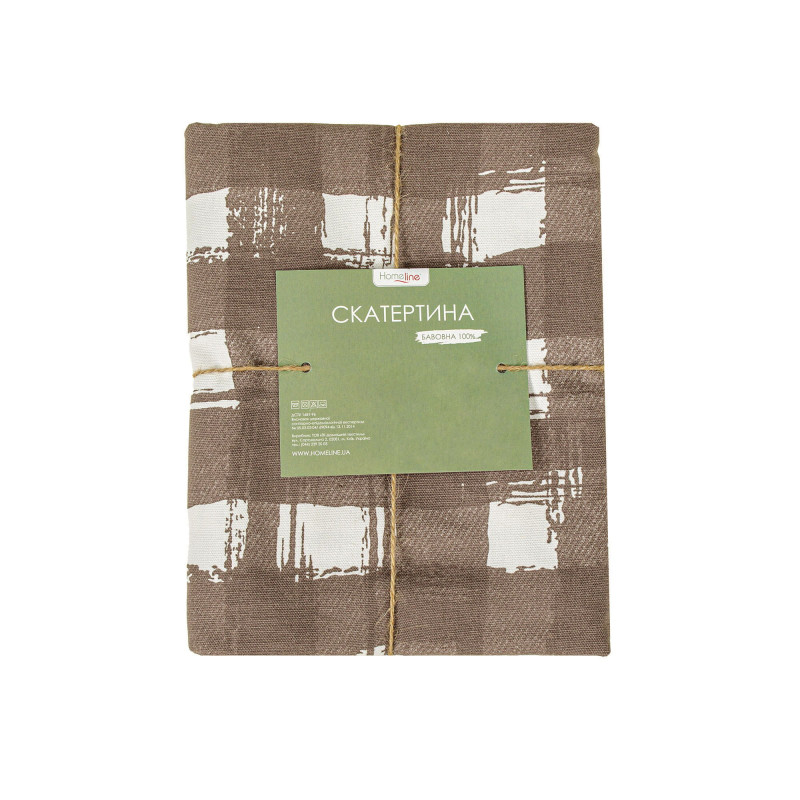 Скатертина Home Line "Клітинка" (сіро-коричневий) 120х150 183211