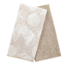 Набір кухонних рушників з мікрофібри "Мушлі" (бежевий/жакард) 40x60см - 2 шт. 182746