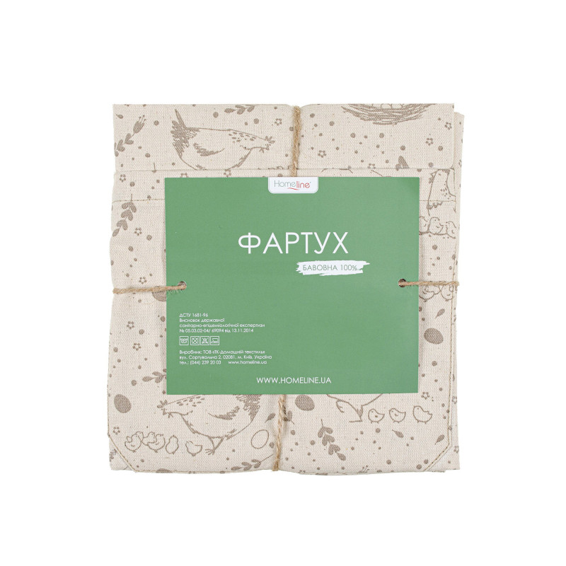 Фартух "Курочки" (світло-коричневий/сіро-бежевий) 182684