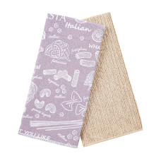 Набір кухонних рушників з мікрофібри "Паста" (світло-бежевий) 40x60см - 2 шт. 181631