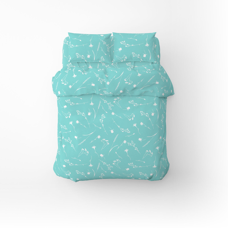 Півтораспальний комплект постільної білизни Home Line "ВОЛОШКИ" (бірюзовий) 181396