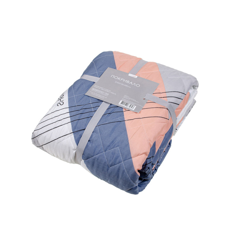 Покривало стьобане мікрофібра "Діагональ" (білий) 210х220см 175486