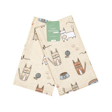 Набір рушників полупанама "Кіт на кухні" 40х60см - 2 шт. (пісочний) 175290