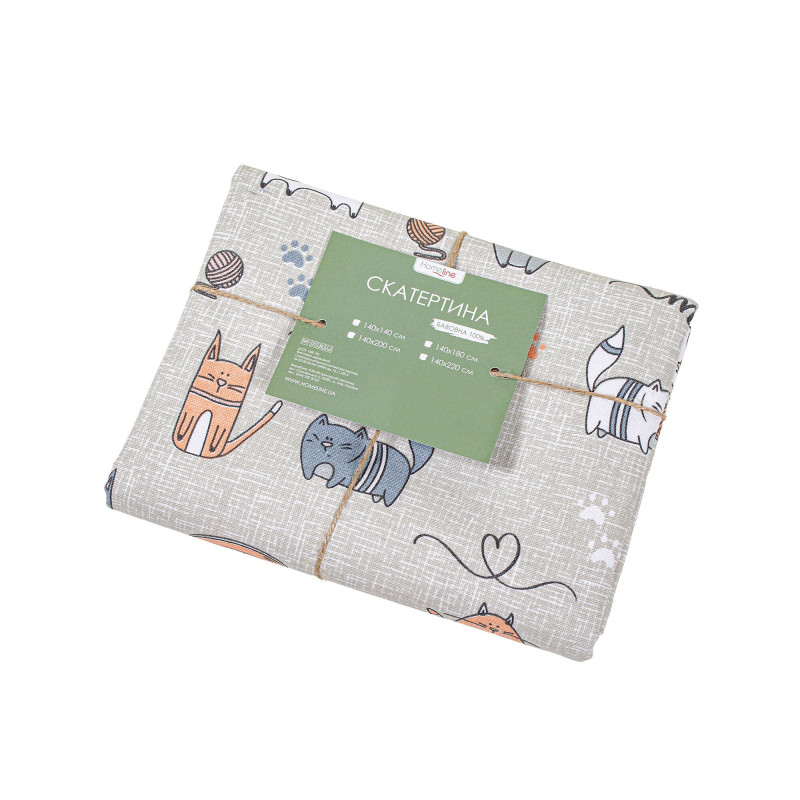 Скатертина Home Line "Кіт на кухні" (бежевий) 120х150см 175269