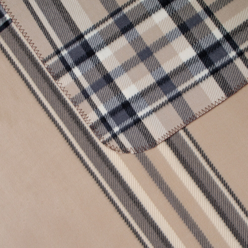 Плед флісовий Home Line Полар "Клітинка"  (бежево-чорний) 160х220 см 170772