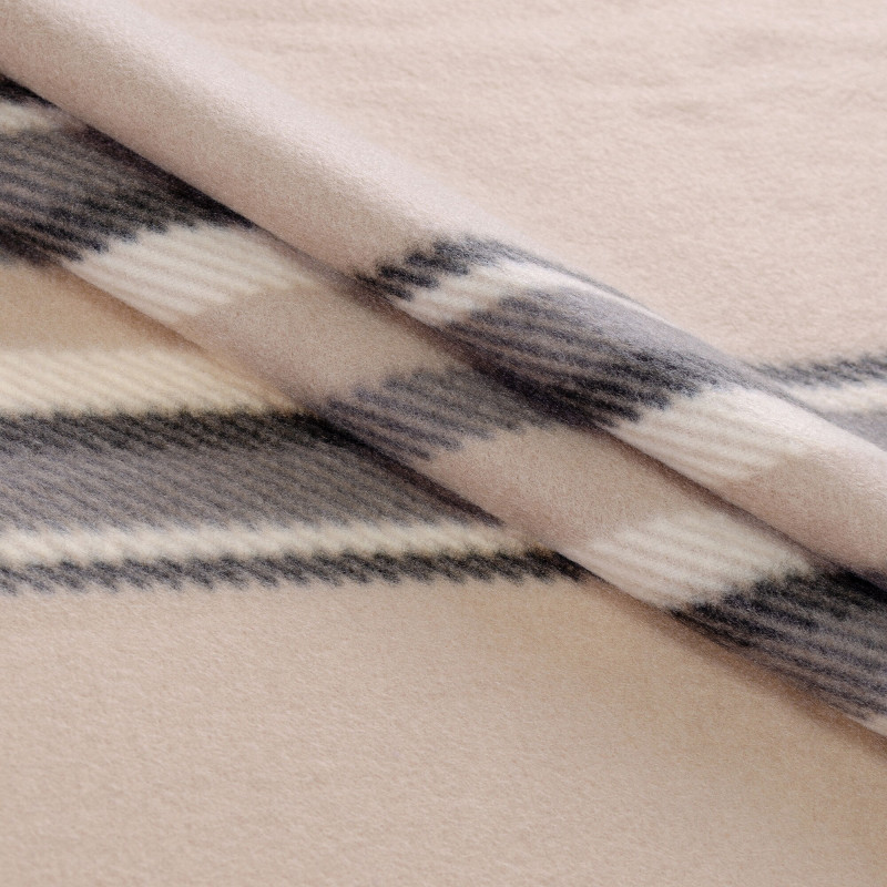 Плед флісовий Home Line Полар "Клітинка"  (бежево-чорний) 130х160см 170771