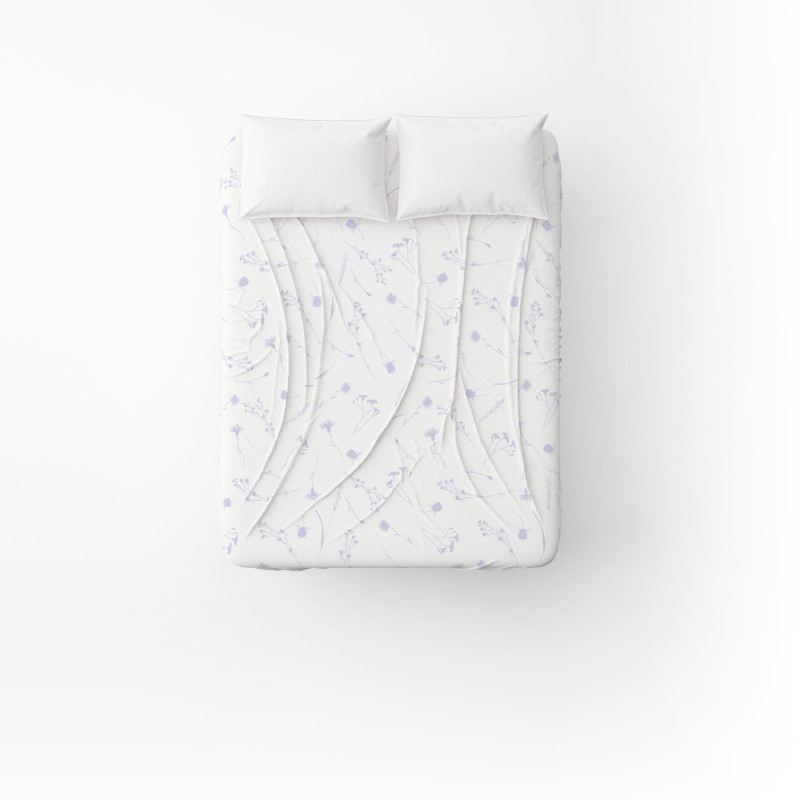 Простирадло бязеве Home Line "Волошки лавандові на білому" 150х215см 165395