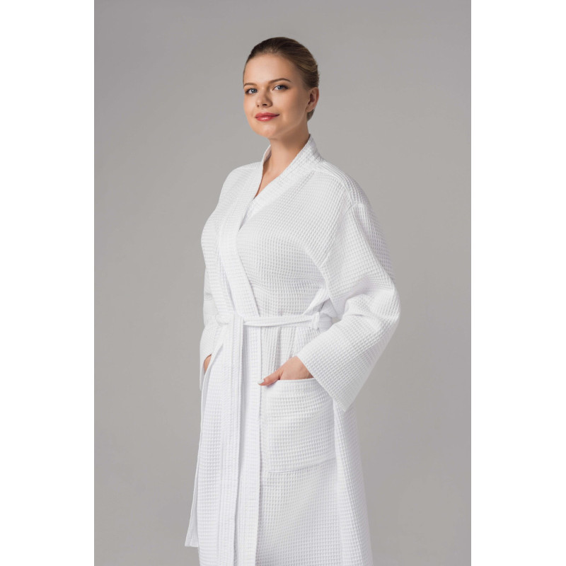 Халат вафельний XL кімоно (білий) 134117