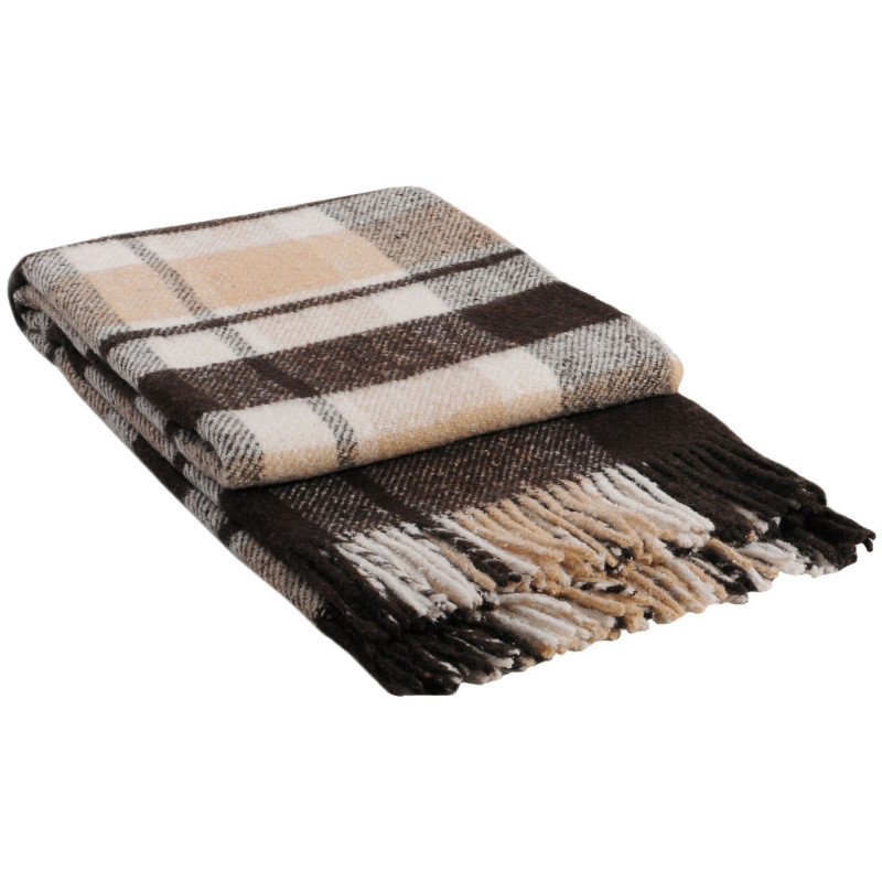 Плед Vladi "Метро" (біло-бежево-коричневий) 170х210см 104899