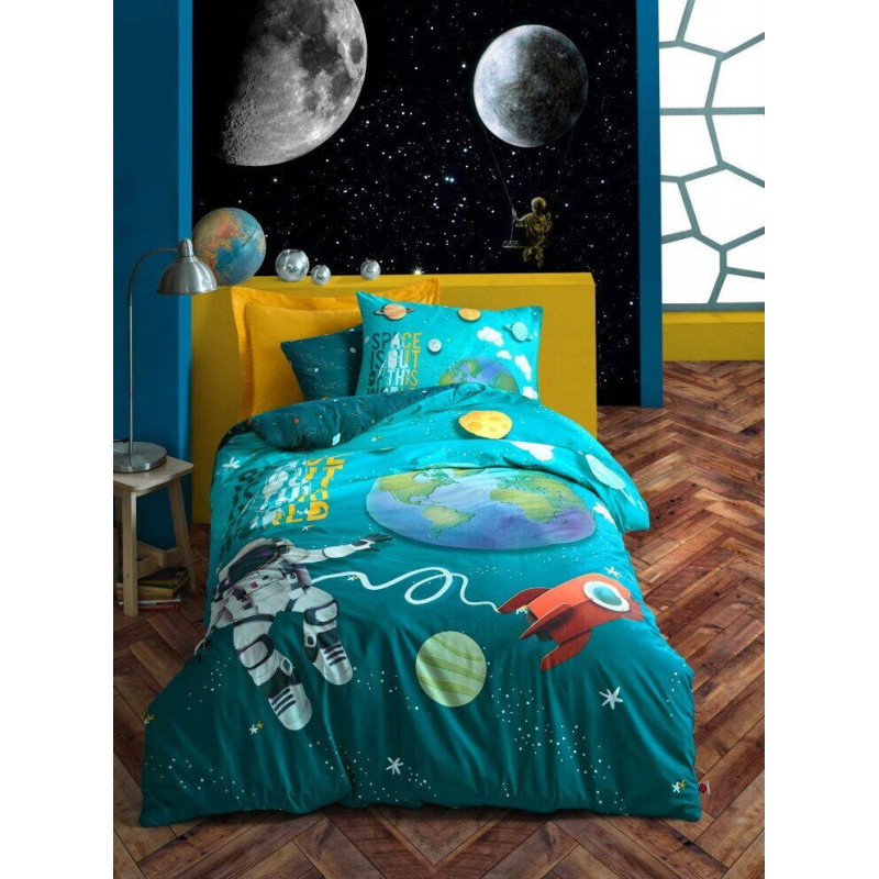Bed Linen Set Cotton Box Little Astronaut 160x220