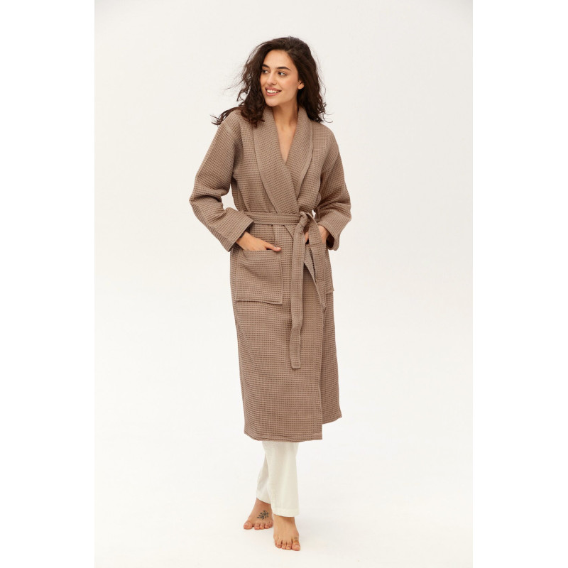 Халат Lotus Home - Waffle kahve XL