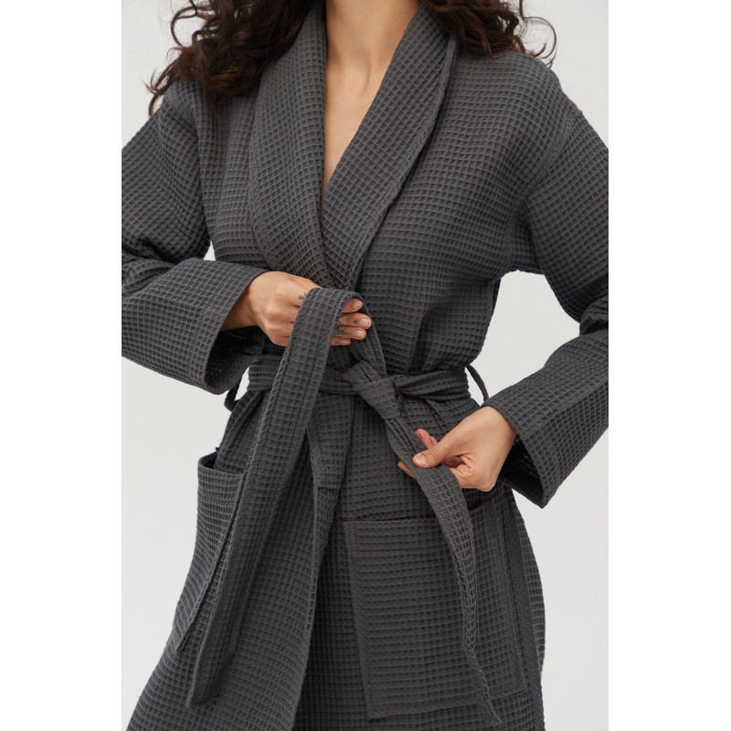 Халат Lotus Home - Waffle antrasit 4XL