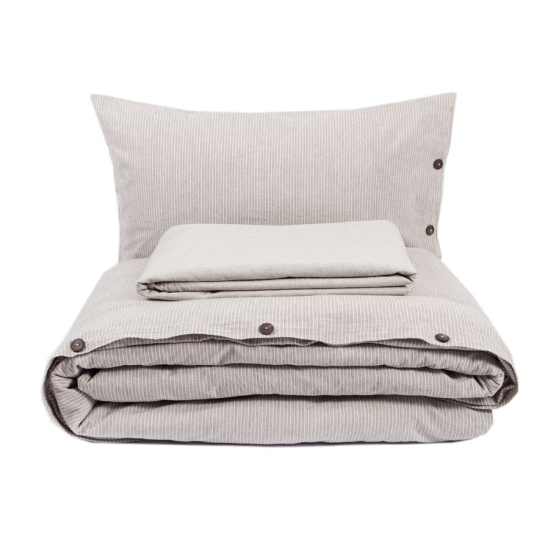 Постільна білизна Lotus Home Washed cotton - Pinstripe kahve-bej євро