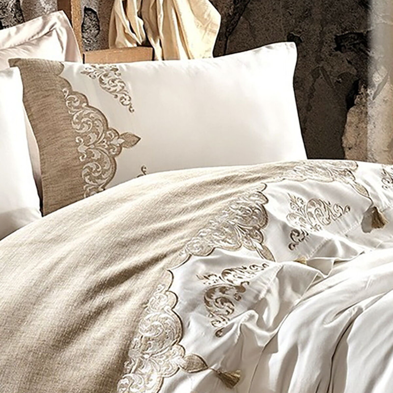 Постільна білизна Dantela Vita сатин з вишивкою - Ceren євро