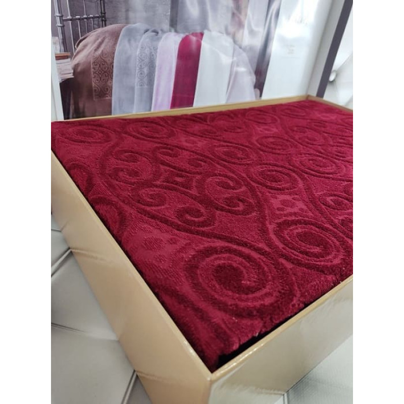 Hanzade bordo велюрове простирадло 200х220см. Brlizza Туреччина (47390)