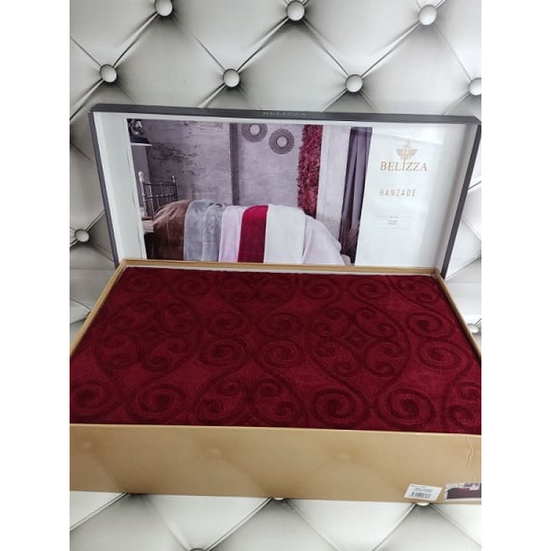Hanzade bordo велюрове простирадло 200х220см. Brlizza Туреччина (47390)