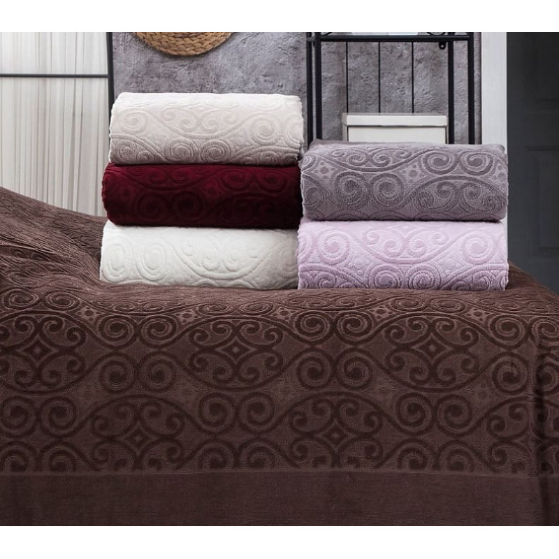 Hanzade kahve велюрове простирадло 200х220см. Brlizza Туреччина (54968)