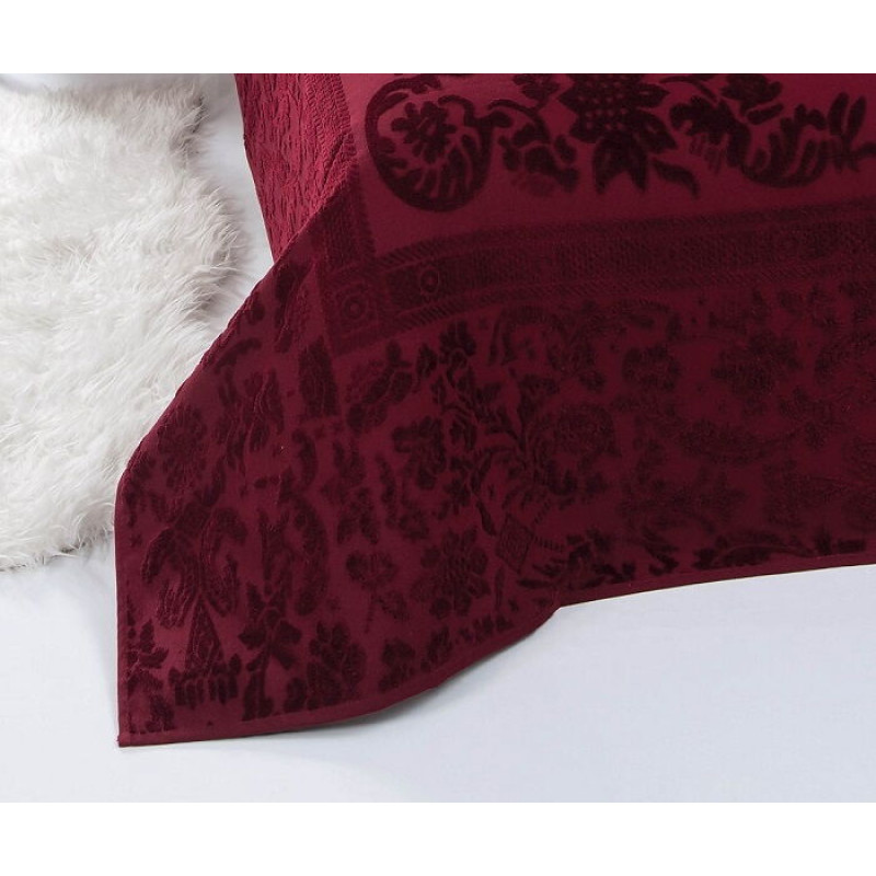 Odessa bordo велюрове простирадло 200х220см. Brlizza Туреччина (67391)