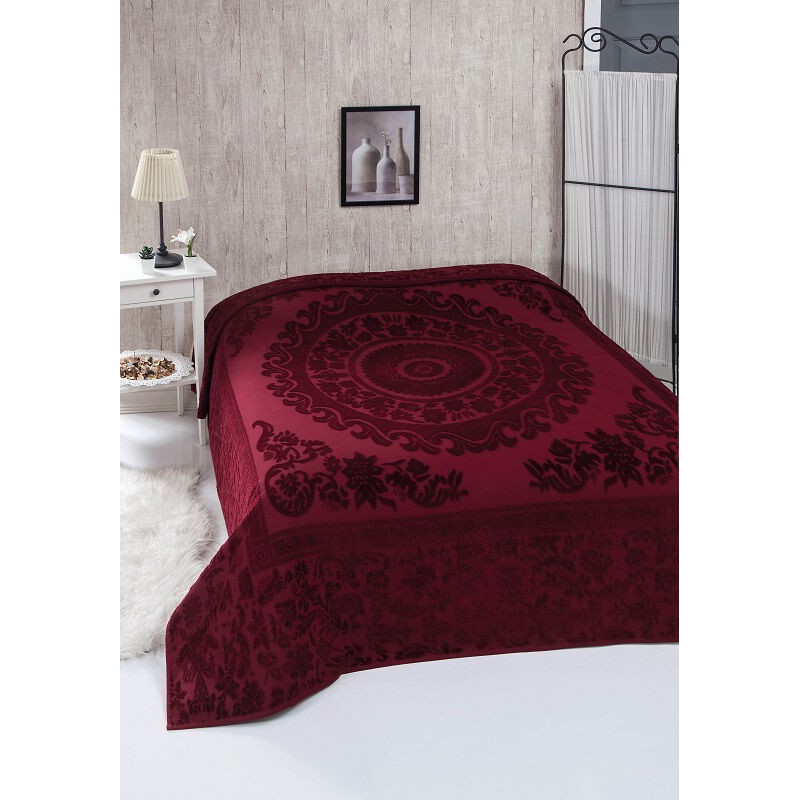 Odessa bordo велюрове простирадло 200х220см. Brlizza Туреччина (67391)
