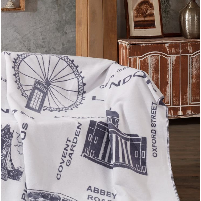 London gri 200х220см. Плед. Туреччина Belizza (27985)