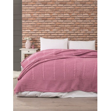 Pembe в'язаний акріловий плед. Belizza Туреччина. (65687)
