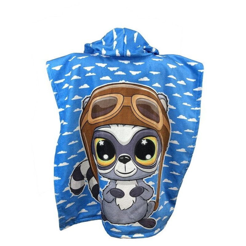 Єнот хлопчик, дитяче пляжне пончо. Бавовна. Туреччина. (39123)