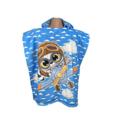 Єнот хлопчик, дитяче пляжне пончо. Бавовна. Туреччина. (39123)