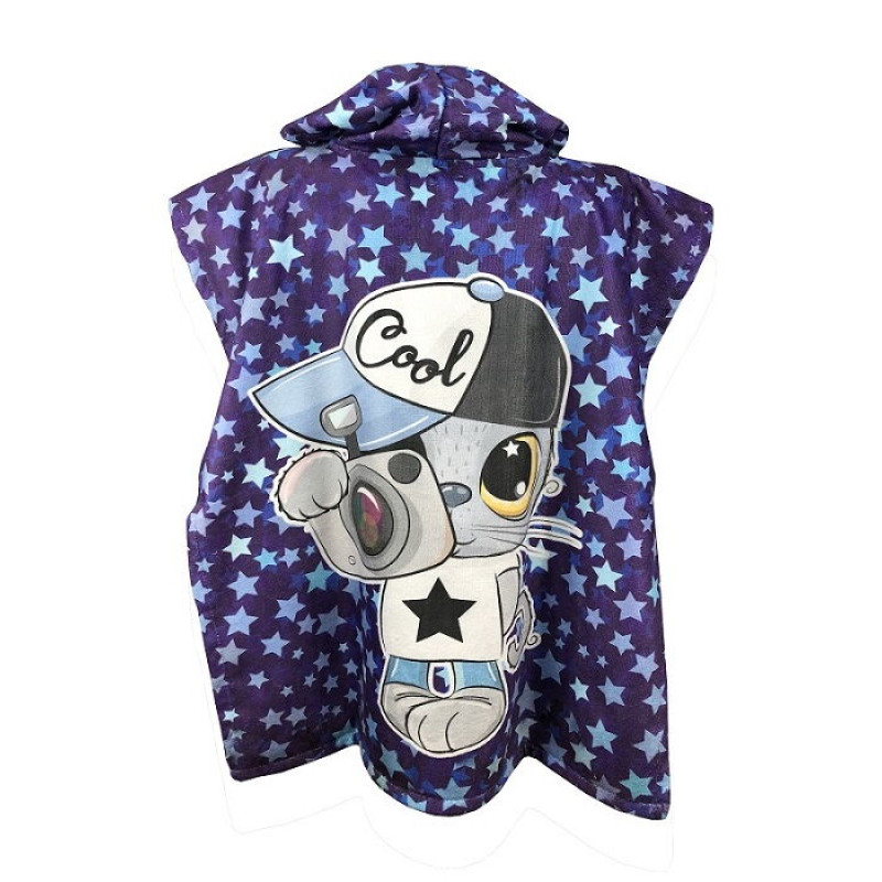 Кошеня хлопчик дитяче пляжне пончо. Бавовна. Туреччина. (88733)