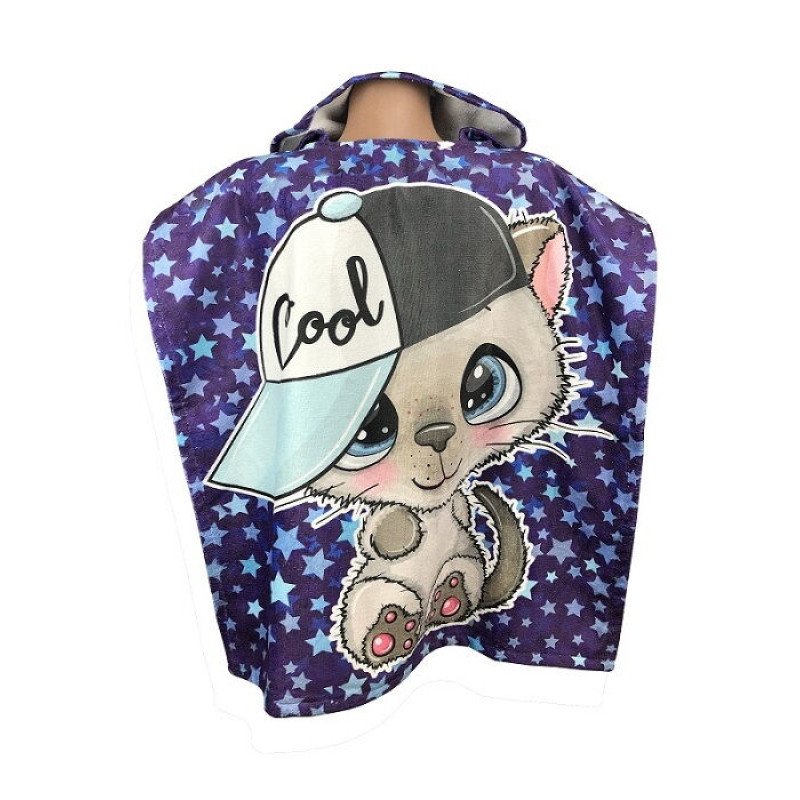 Кошеня хлопчик дитяче пляжне пончо. Бавовна. Туреччина. (88733)