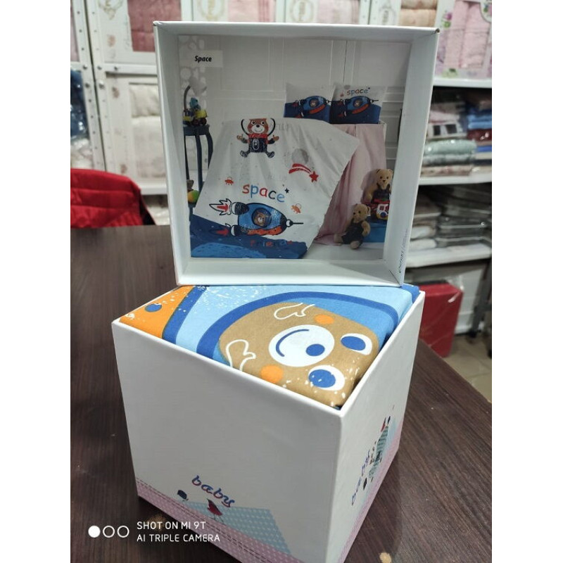 Space постільна білизна в ліжечко. Ранфорс. Belizza Туреччина. (57675)