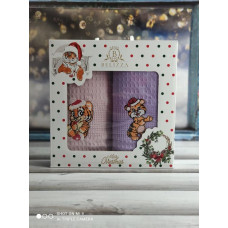 Belizza Tiger sapkali 003, вафельні рушники 40х60см., 2в1 (16495)