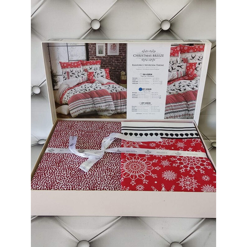 Chrismas постіль з ранфорсу. Євро розмір. Belizza Туреччина. (42916)