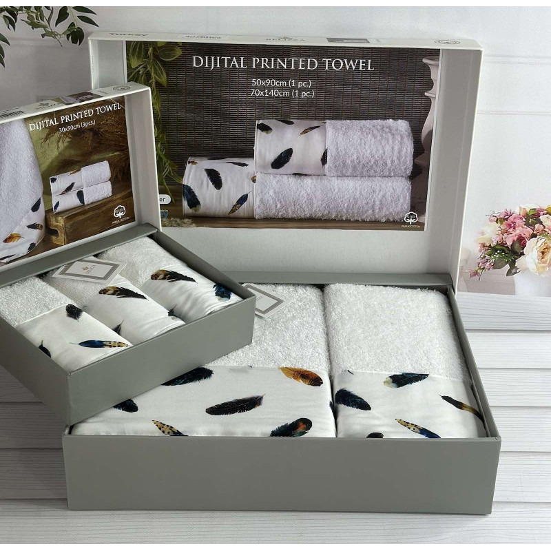 BLZ Feather 2в1 махрові рушники. Щільність 500 г/м2 Belizza Туреччина (22337)