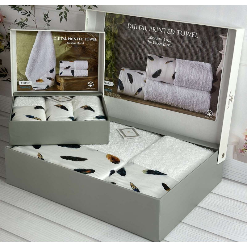 BLZ Feather 2в1 махрові рушники. Щільність 500 г/м2 Belizza Туреччина (22337)