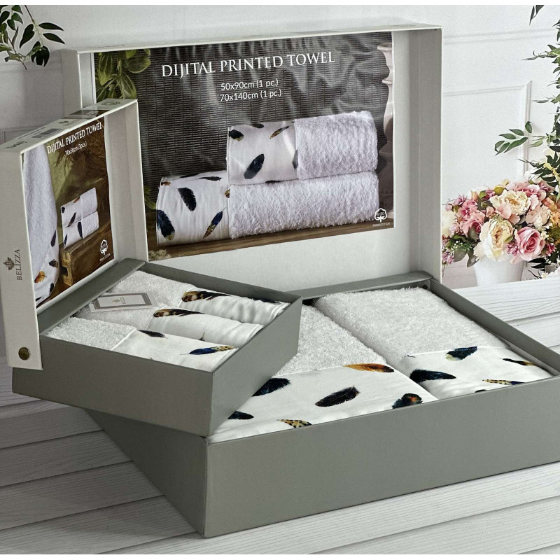 BLZ Feather 2в1 махрові рушники. Щільність 500 г/м2 Belizza Туреччина (22337)