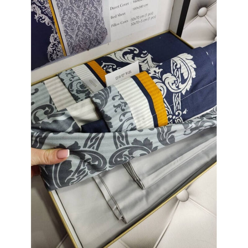 Goldcase сатинова постільна білизна. Євро розмір. Dijital Belizza Туреччина. (49972)