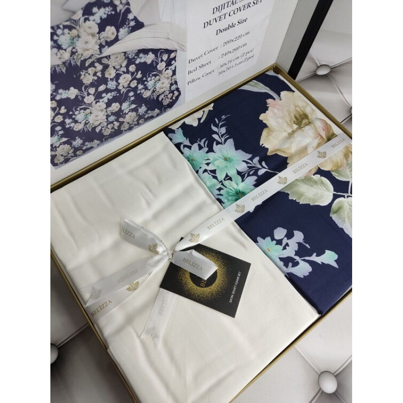 Penolope сатинова постільна білизна. Євро розмір. Dijital Belizza Туреччина. (70649)