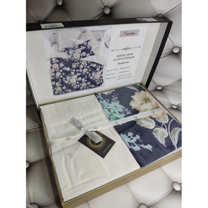 Penolope сатинова постільна білизна. Євро розмір. Dijital Belizza Туреччина. (70649)