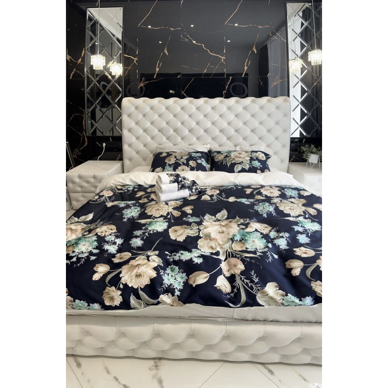 Penolope сатинова постільна білизна. Євро розмір. Dijital Belizza Туреччина. (70649)