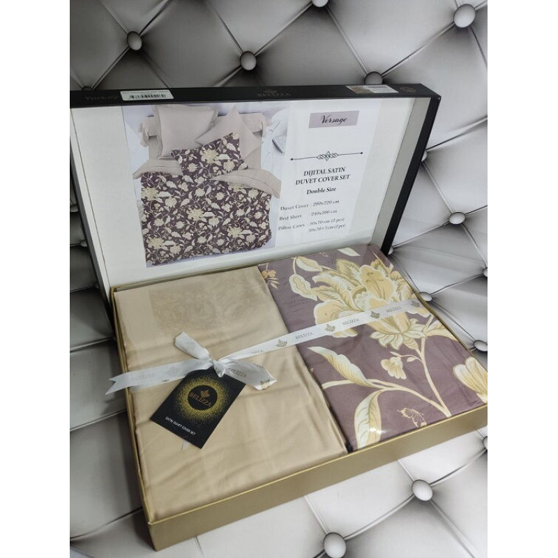 Versace сатинова постільна білизна. Євро розмір. Dijital Belizza Туреччина. (24150)
