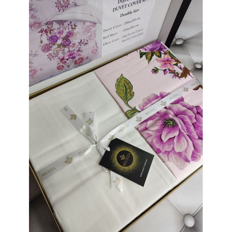 Goldy сатинова постільна білизна. Євро розмір. Dijital Belizza Туреччина. (17302)