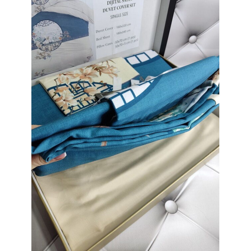 Carmen сатинова постільна білизна. Євро розмір. Dijital Belizza Туреччина. (50377)