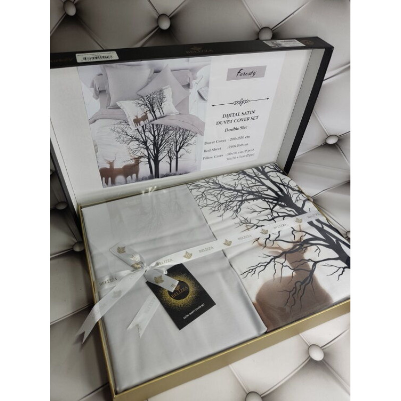 Foresty сатинова постільна білизна. Євро розмір. Dijital Belizza Туреччина. (70030)