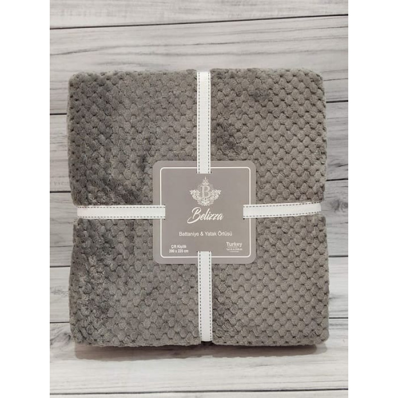 Akustik antrasit плед 200х220см. Мікрофібра. Belizza Туреччина. (52744)