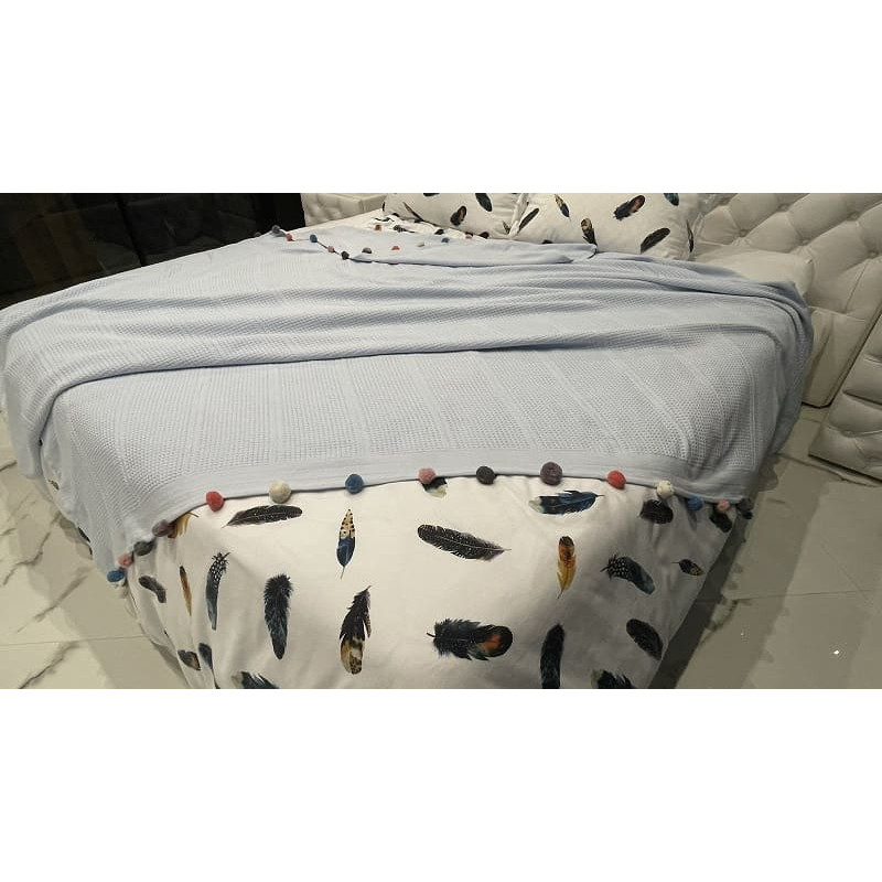 Blue бавовняне піке. 200х220см. Dantela Туреччина. (54410)