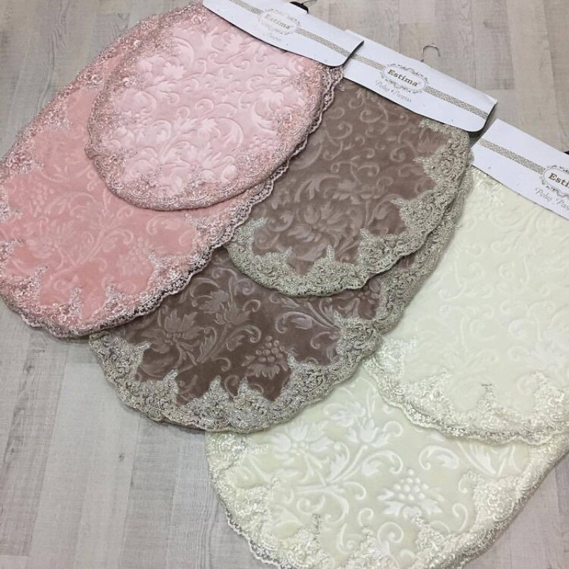 Bej Килимки з гіпюром. 2 штуки. Estima Туреччина. (17868)