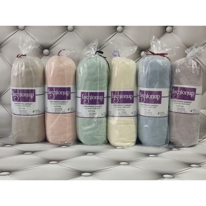 Persik 160х200см., трикотажне простирадло на резинці. Fasionup Туреччина. (37275)