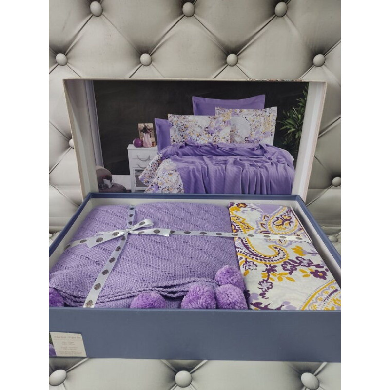 lila літнія постільна білизна з покривалом. Бавовна. First class Туреччина (89033)