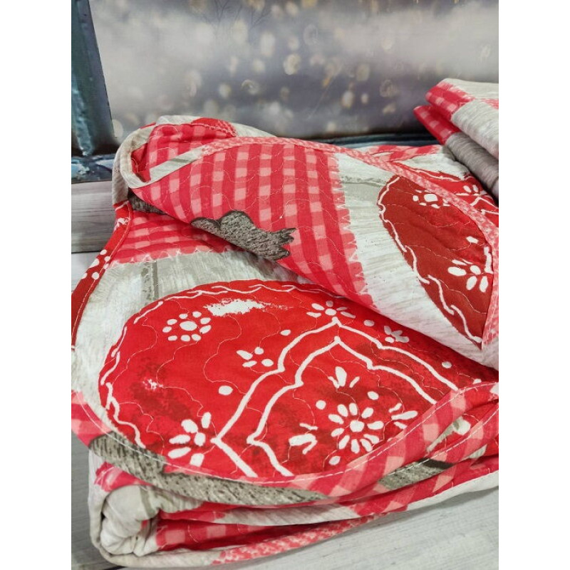 9863 red полуторне покривало. Бавовна. Miss Bella Туреччина (78108)